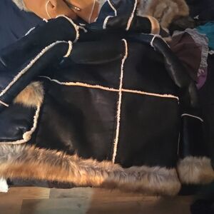 Women's Black Faux Fur Trim Jacket